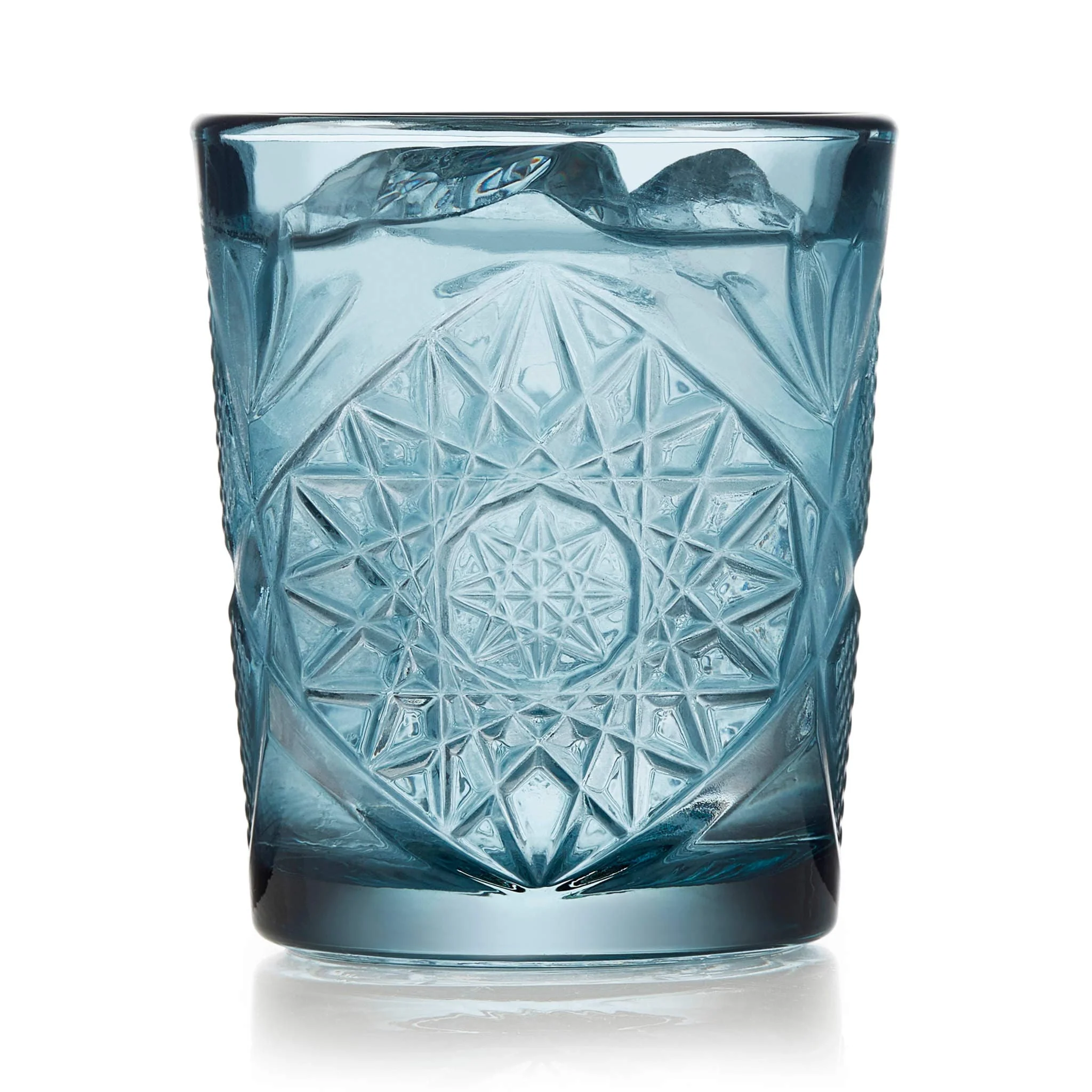 Libbey Hobstar Double Old Fashioned Glasses Blue