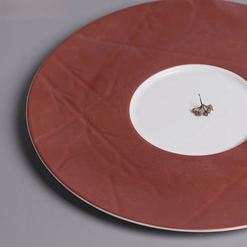 Red Ceramic Dinner Plate